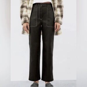 Aritzia Wilfred Free Lucy Pant Vegan Leather Black Size 2 NWT